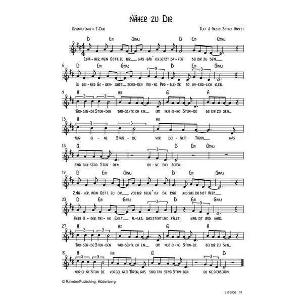 Produktbild des Artikels Näher zu dir (Noten - Download)