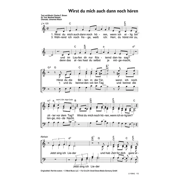 Produktbild des Artikels Wirst du mich auch dann noch hören (Noten - Download)