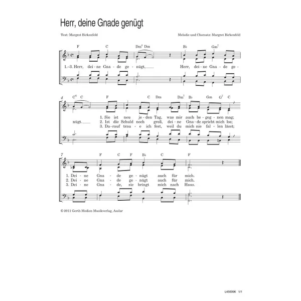 Produktbild des Artikels Herr, deine Gnade genügt (Noten - Download)