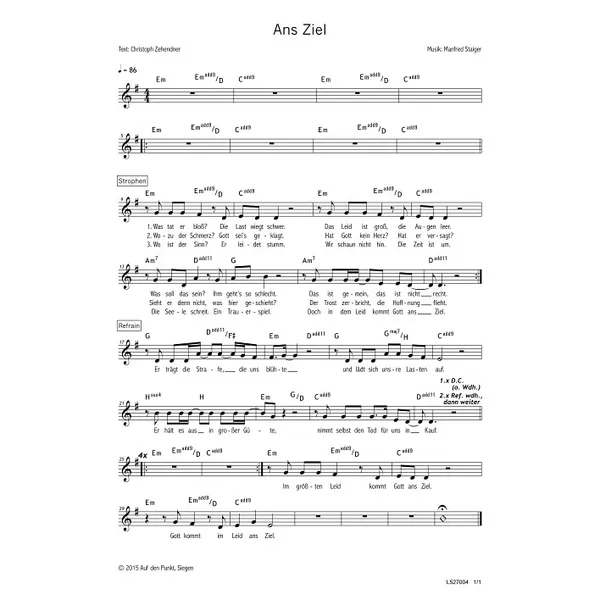 Produktbild des Artikels Ans Ziel (Noten - Download)
