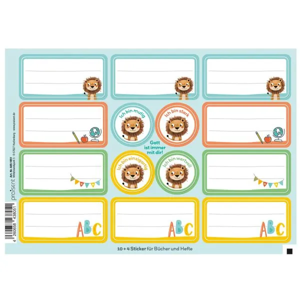 Produktbild des Artikels Stickerbogen "Löwe" ()