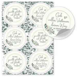 Produktbild des Artikels Aufkleber-Grußkarten: Geh voller Vertrauen, 4 Stück (Schreibwaren)