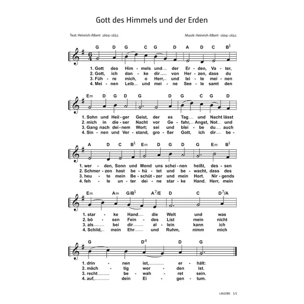 Produktbild des Artikels Gott des Himmels und der Erden (Noten - Download)