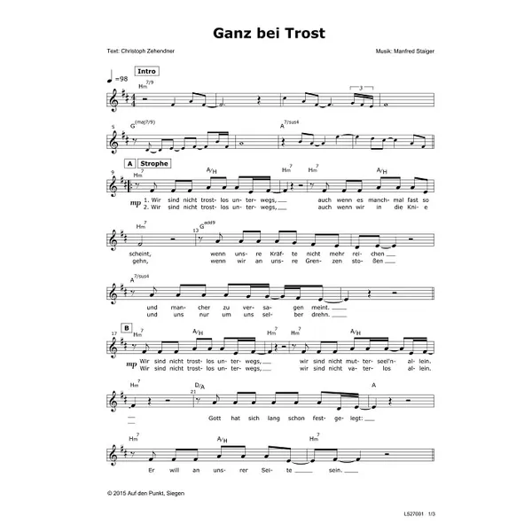Produktbild des Artikels ganz bei Trost (Noten - Download)