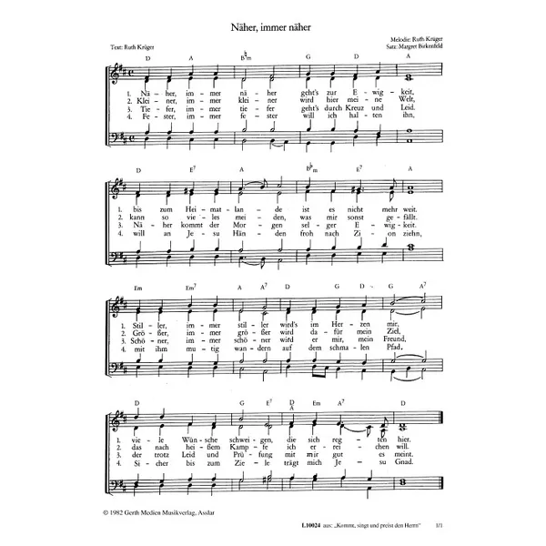 Produktbild des Artikels Näher, immer näher (Noten - Download)