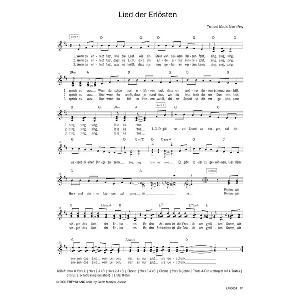 Produktbild des Artikels Lied der Erlösten (Noten - Download)