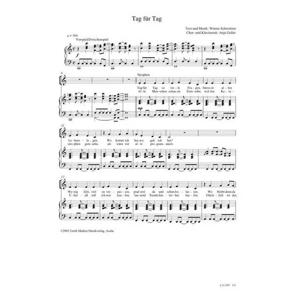 Produktbild des Artikels Tag für Tag (Noten - Download)