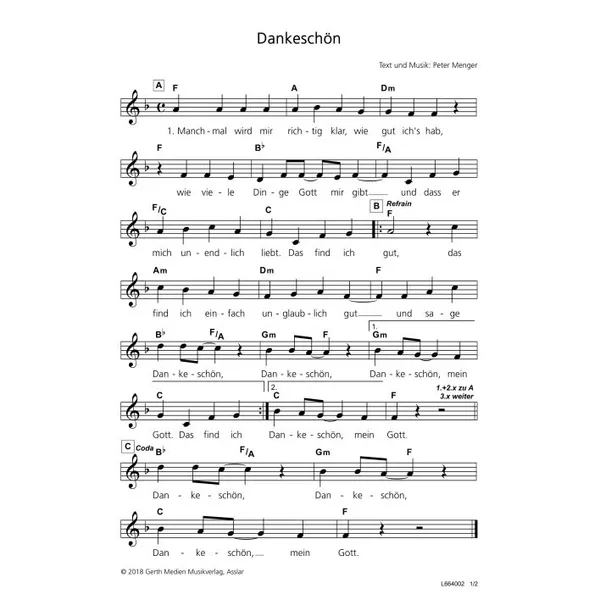 Produktbild des Artikels Dankeschön (Noten - Download)