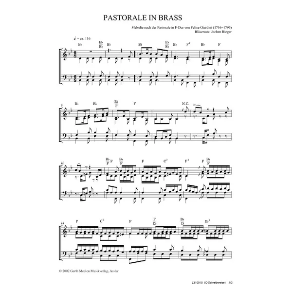 Produktbild des Artikels Pastorale in Brass (Noten - Download)