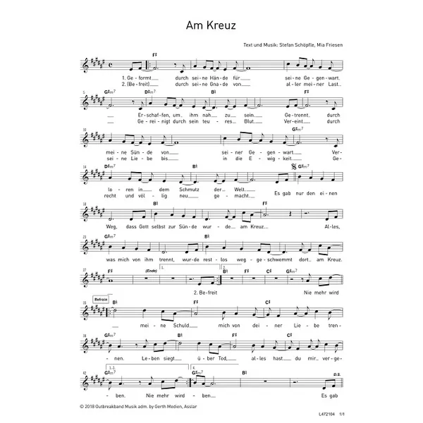 Produktbild des Artikels Am Kreuz (Noten - Download)