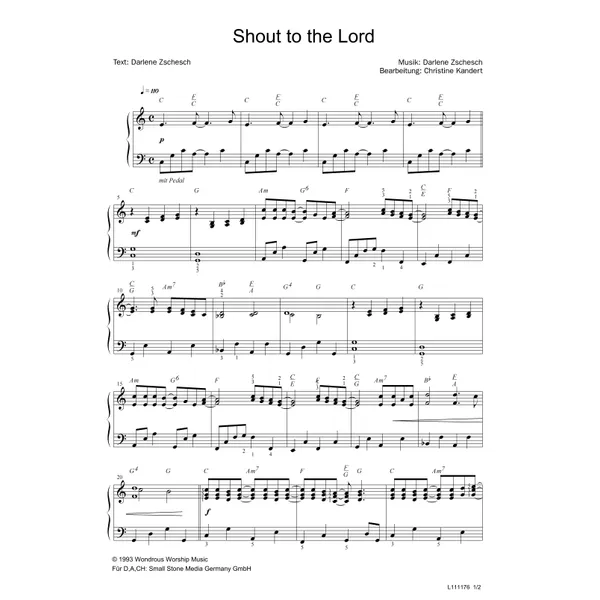 Produktbild des Artikels Shout to the Lord (Noten - Download)
