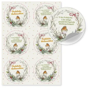 Produktbild des Artikels Aufkleber-Gruß-Karten: Fröhliche Weihnachten, 4 Stück (Schreibwaren)