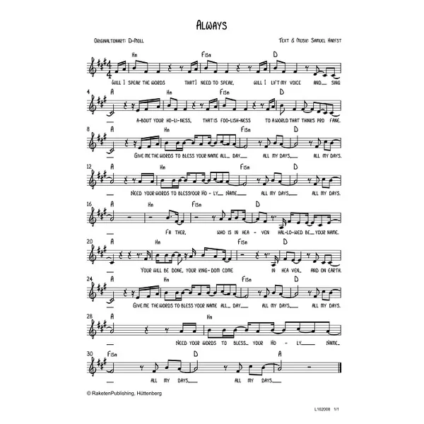 Produktbild des Artikels Always (Noten - Download)