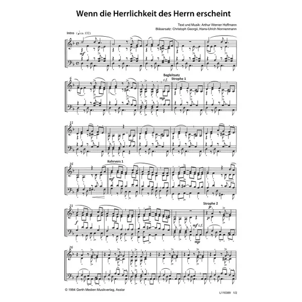 Produktbild des Artikels Wenn die Herrlichkeit des Herrn erscheint (Noten - Download)